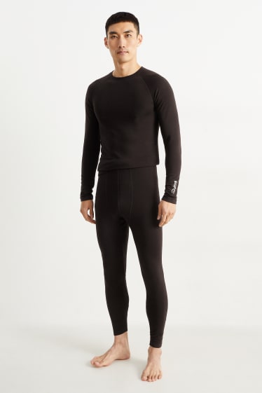 Men - Long thermal pants - black