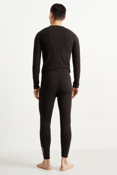 Men - Long thermal pants - black