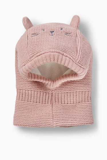 Bebeluși - Pisicuțe - cagulă bebeluși - roz