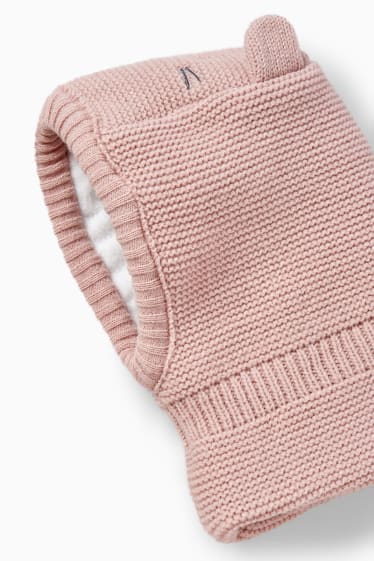 Babys - Poesje - bivakmuts voor baby's - roze