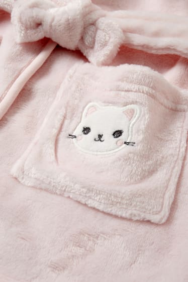 Babys - Kätzchen - Bademantel mit Kapuze - rosa