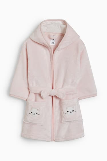 Babies - Kitten - bathrobe with hood - rose