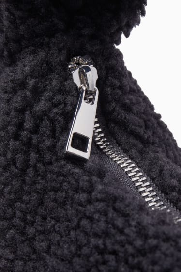 Damen - Teddy-Schultertasche - schwarz