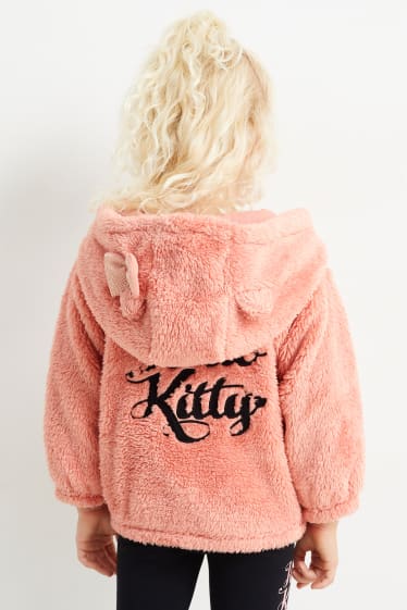 Kinder - Hello-Kitty - Fleece-Jacke mit Kapuze - rosa