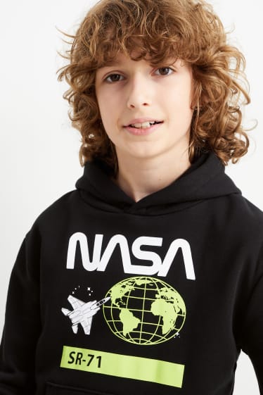 Bambini - NASA - set - felpa con cappuccio e pantaloni sportivi - 2 pezzi - nero