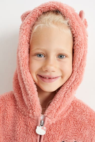 Enfants - Hello Kitty - veste en polaire à capuche - rose