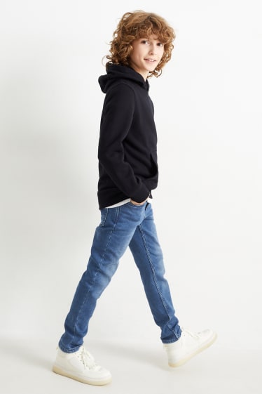Kinderen - Slim jeans - thermojeans - jog denim - jeansblauw