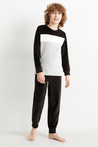 Kinderen: jongens - Winterpyjama - 2-delig - zwart