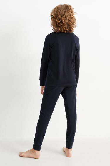 Kinderen: jongens - Gaming - pyjama voor de kerst - 2-delig - donkerblauw