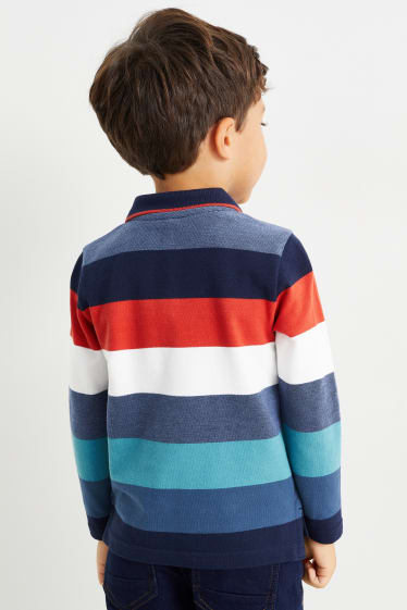 Children Boys - Polo shirt - striped - dark blue