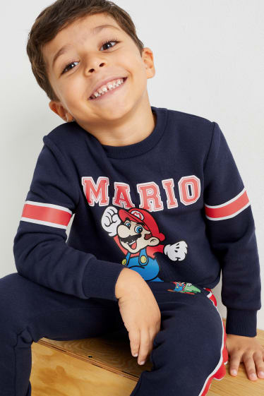 Bambini - Super Mario - set - felpa e pantaloni sportivi - 2 pezzi - blu scuro