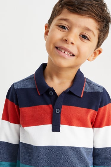Children Boys - Polo shirt - striped - dark blue