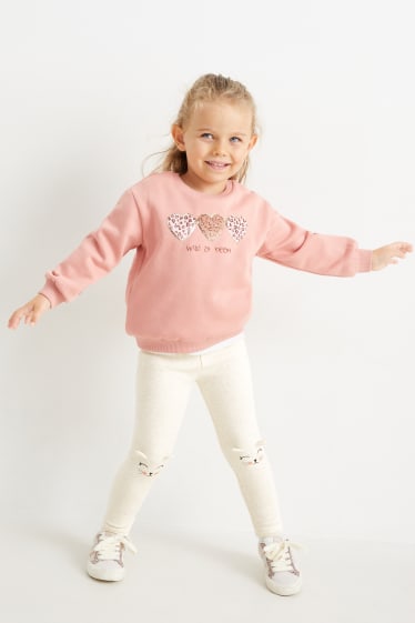 Enfants - Lot de 2 - leggings doublés - rose