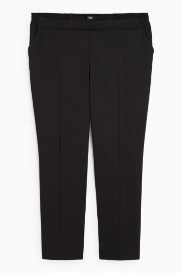 Damen - Stoffhose - High Waist - Slim Fit - schwarz
