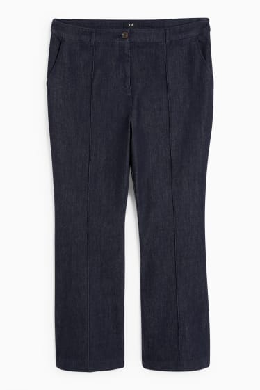 Damen - Flared Jeans - High Waist - dunkeljeansblau