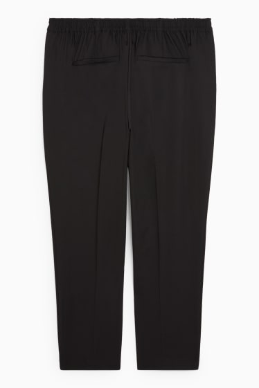 Femmes - Pantalon de toile - high waist - slim fit - noir
