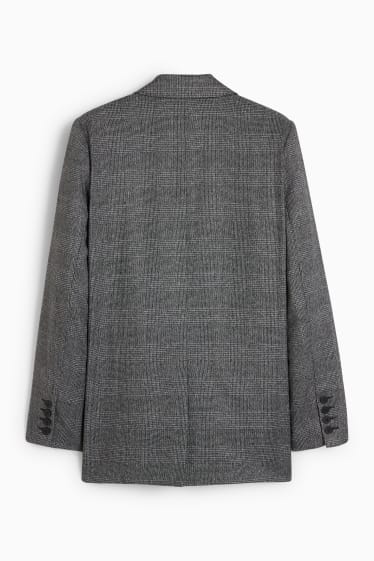 Femmes - Blazer surdimensionné - à carreaux - gris foncé