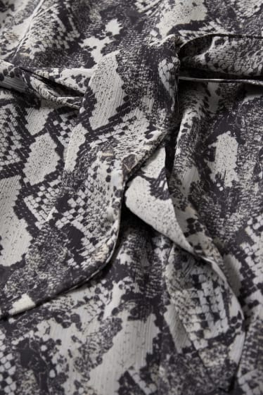 Women - Chiffon dress - patterned - gray