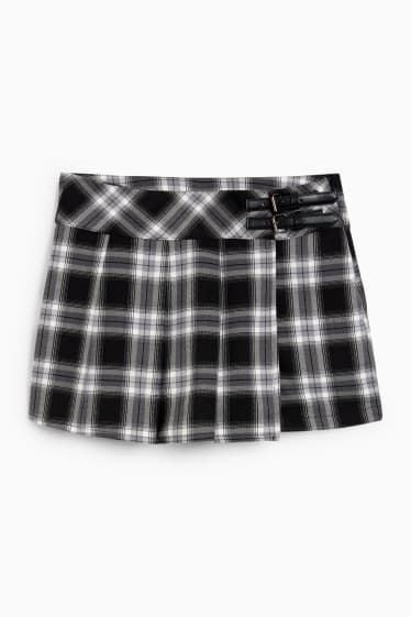 Femmes - Jupe-short - à carreaux - noir
