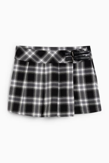 Donna - CLOCKHOUSE - skort - a quadretti - nero