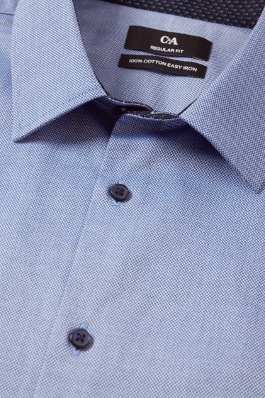 Mężczyźni - Koszula Oxford - regular fit - kołnierzyk kent - dobrze się prasuje - jasnoniebieski