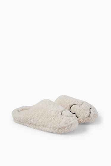 Femmes - Chaussons en peluche - Mickey Mouse - beige