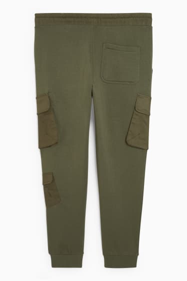 Home - Pantalons de xandall cargo - verd fosc