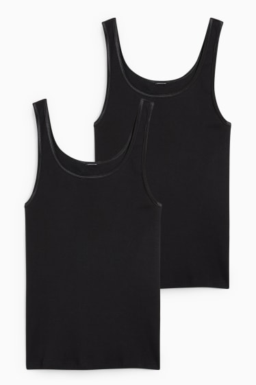 Damen - Multipack 2er - Hemdchen - schwarz