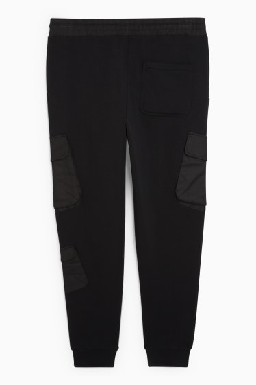 Hommes - Pantalon de jogging cargo - noir