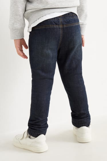 Kinderen - Slim jeans - thermojeans - jeansdonkerblauw