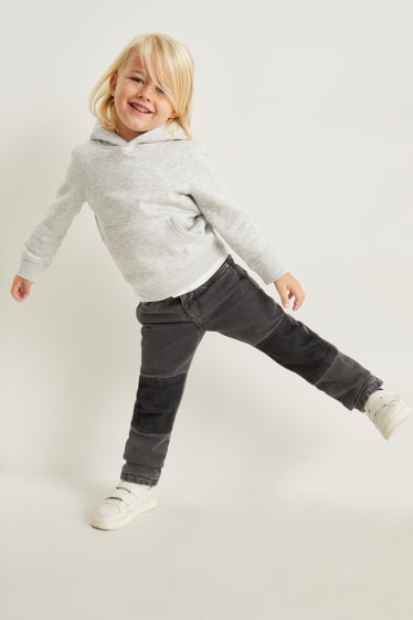 Kinder Buben - Straight Jeans - Thermohose - schwarz