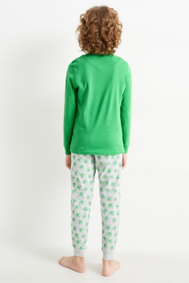 Kinder Buben - Minecraft - Pyjama - 2 teilig - hellgrün