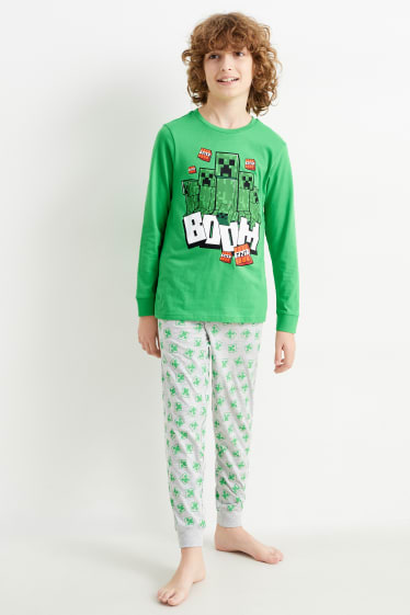 Bambini - Minecraft - pigiama - 2 pezzi - verde chiaro