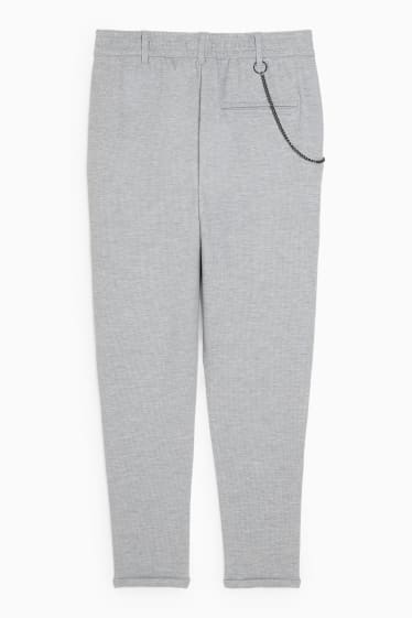 Pánské - Kalhoty chino - regular fit - světle šedá-žíhaná