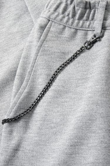 Pánské - Kalhoty chino - regular fit - světle šedá-žíhaná