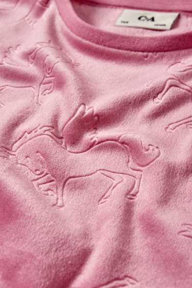 Enfants filles - Licorne - pyjama d’hiver - 2 pièces - rose