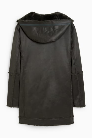 Women - Coat with hood - black