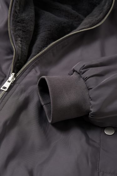 Jóvenes - CLOCKHOUSE - cazadora bomber reversible con capucha - gris oscuro