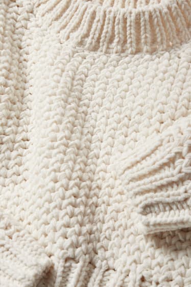 Damen - Crop Pullover - cremeweiss