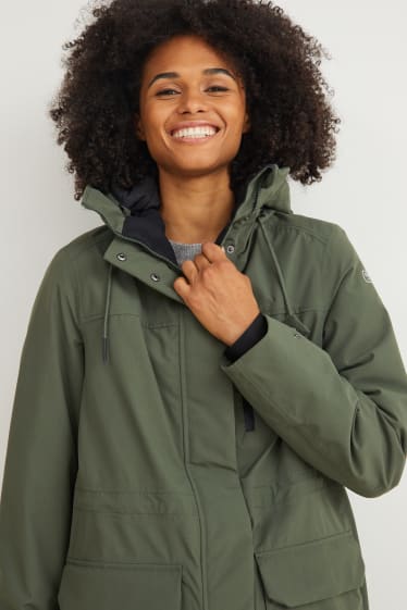 Dámské - Nepromokavá bunda s kapucí - zelená