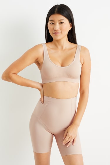 Mujer - Faja pantalón moldeadora - LYCRA® - beige claro