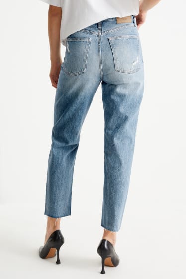 Dames - Mom jeans - high waist - jeanslichtblauw