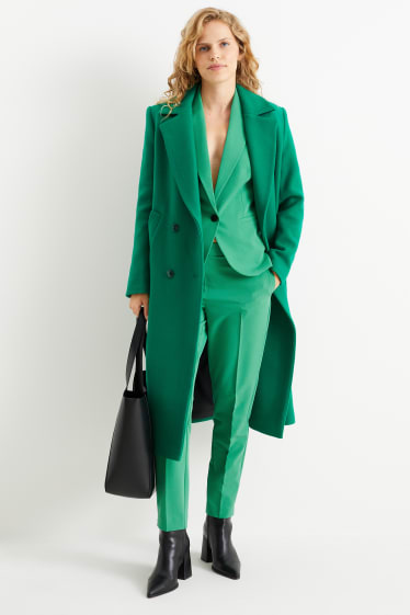 Femmes - Pantalon de toile - mid-waist - regular fit - vert