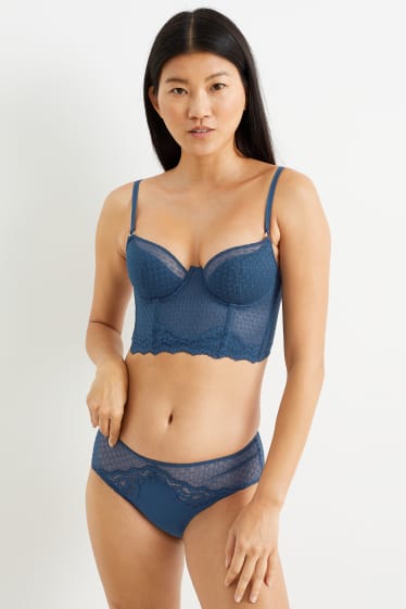 Femmes - Soutien-gorge avec armatures - ampliforme - vert foncé-chiné