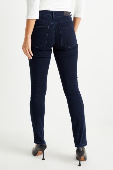 Women - Slim jeans - mid-rise waist - shaping jeans - LYCRA® - denim-dark blue