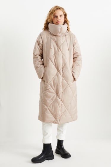 Women - Quilted coat - taupe