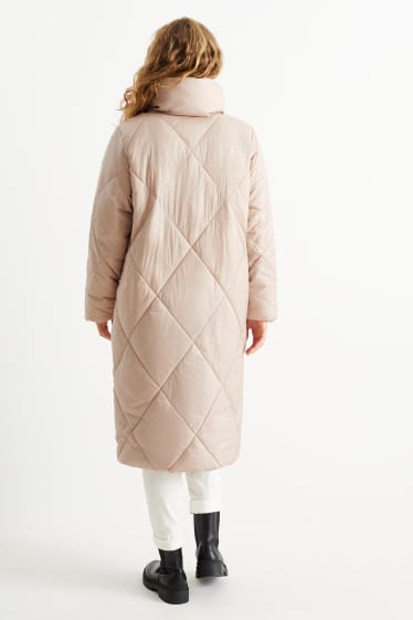 Women - Quilted coat - taupe