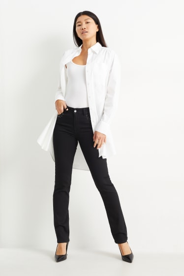 Mujer - Straight jeans - mid waist - LYCRA® - negro