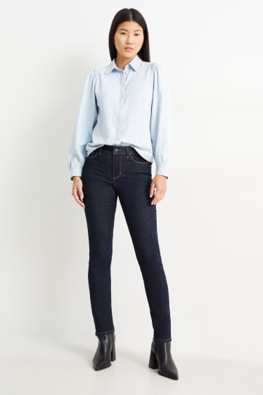 Women - Slim jeans - thermal jeans - denim-dark blue