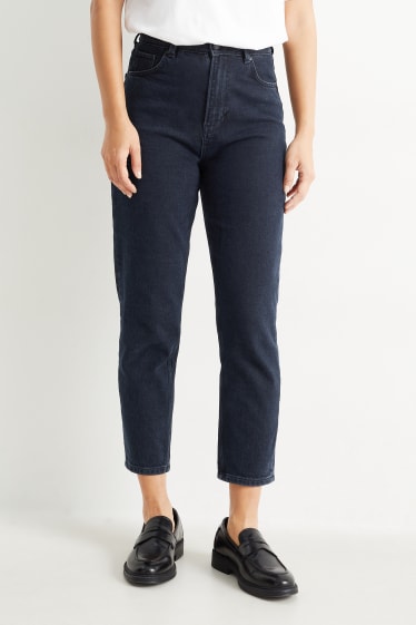 Mujer - Mom jeans - high waist - LYCRA® - vaqueros - azul oscuro